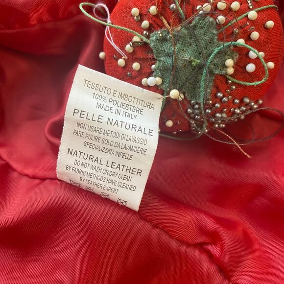 Vera Pelle Masterpelle Handcrafted Italian Cherry Red Suede Italy Leather Jacket - Picture 12 of 13